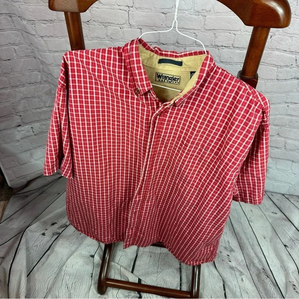 Men's Wrangler hero button plaid shirt sz Xlarge